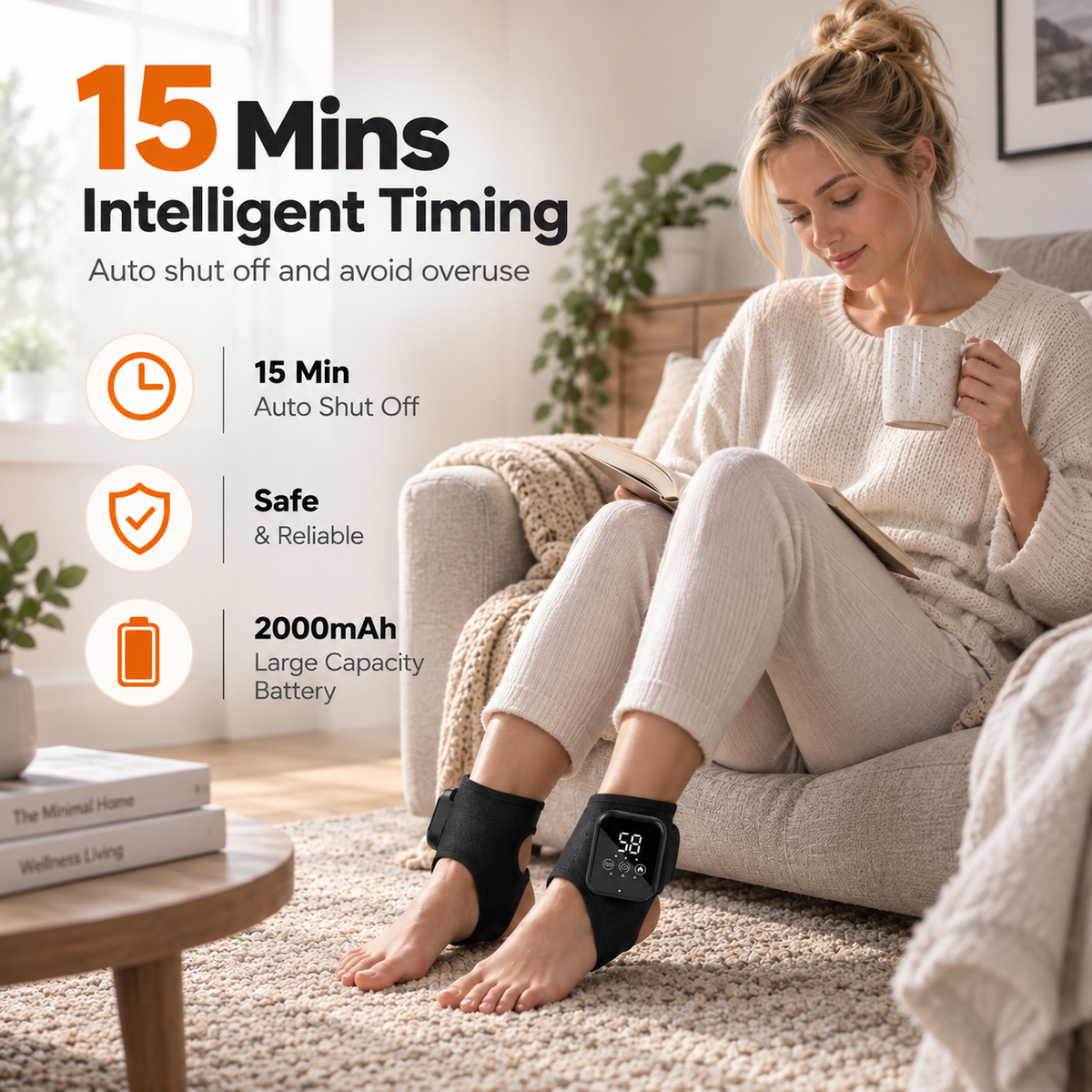 Electric Foot Heat Massager Hot Compress Vibration Health Care Ankle Massage Wrap for Joint Protection Ankle Support Brace