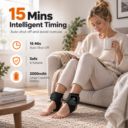 Electric Foot Heat Massager Hot Compress Vibration Health Care Ankle Massage Wrap for Joint Protection Ankle Support Brace