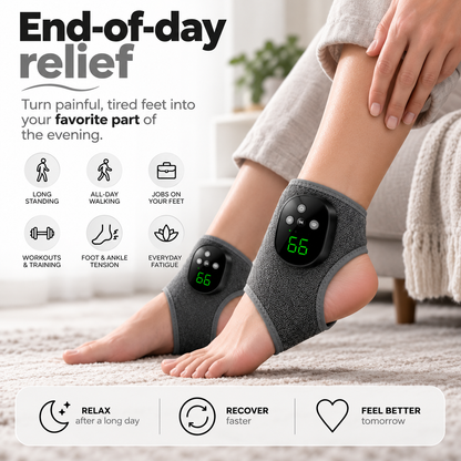 Heated Ankle Massager - 4 Heat Levels, 4 Vibration Modes & 4 Intensities