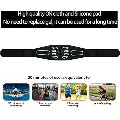 Smart Muscle Toner Abdominal Toning Belt Abs Trainer Body Belly Waist Massager  Home Gym Training Fitness Equipment