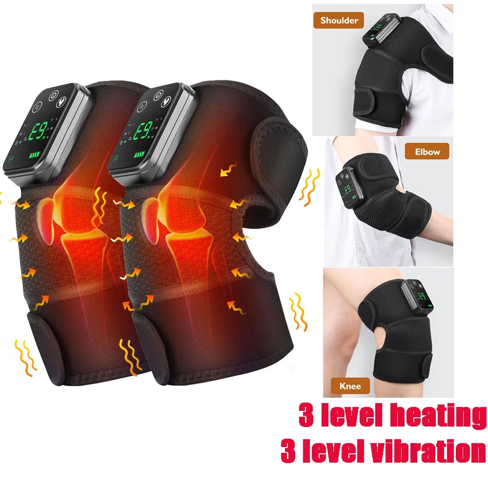 Eletric Heating Knee Massage Device Vibration Knee Pads for Shoulder Elbow Joint Warm Massage Thermal Knee Pad Blood Circulation