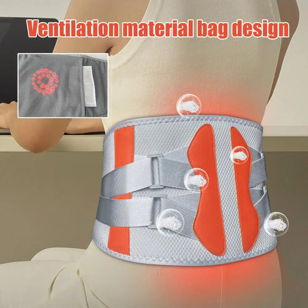 Heat Therapy Massage Belt Wrap  Heated Waist Brace Back Pain Relief Cordless Heating Pad with Massager Back Pain Relief Belt