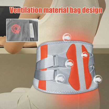 Heat Therapy Massage Belt Wrap  Heated Waist Brace Back Pain Relief Cordless Heating Pad with Massager Back Pain Relief Belt